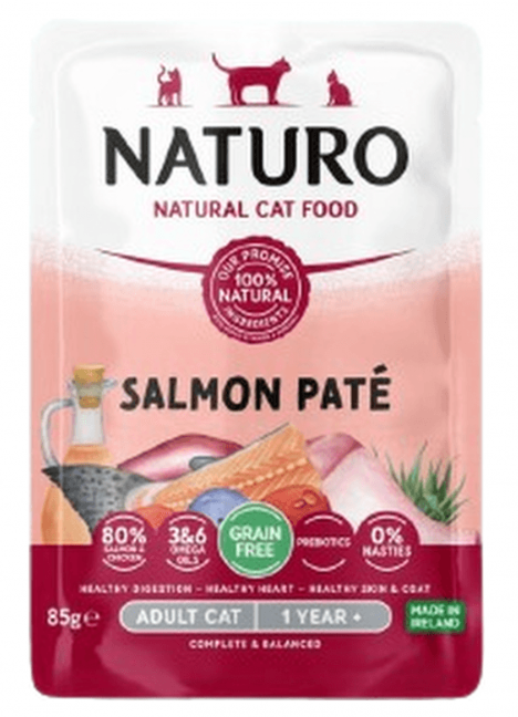 NATURO CAT GF SALMON PATE POUCH 85G