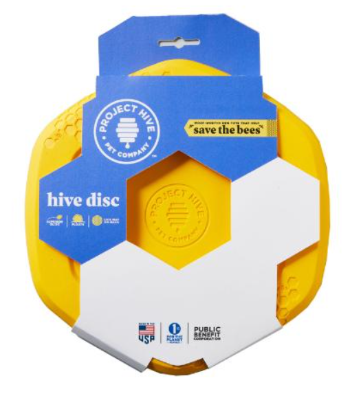 HIVE DOG DISC TOY YELLOW