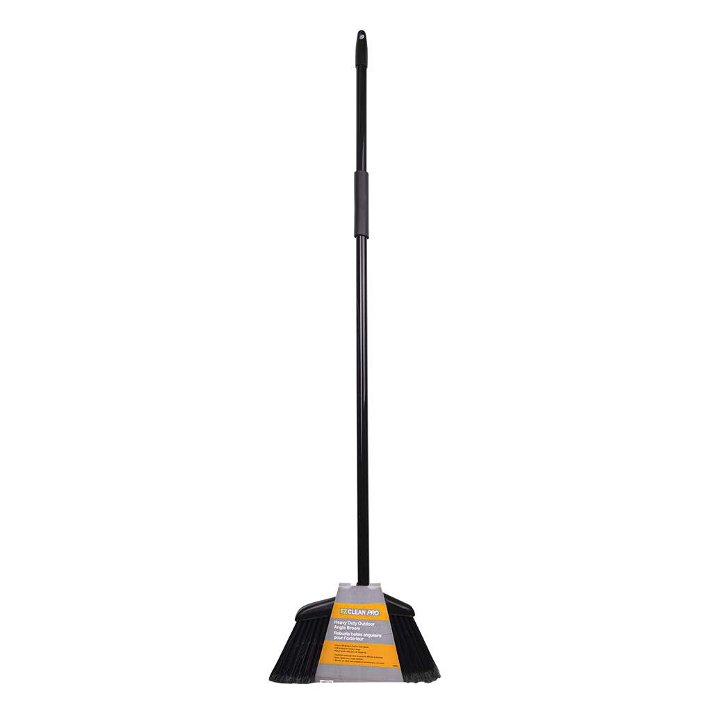 EZ CLEAN PRO ANGLE BROOM OUTDOORS HEAVY DUTY 14&quot; W METAL HANDLE