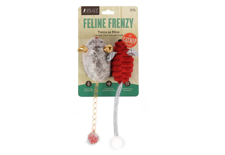 P.E.T. CAT HOLIDAY TWICE AS MICE CATNIP FELINE FRENZY (2PK) XMAS 2025