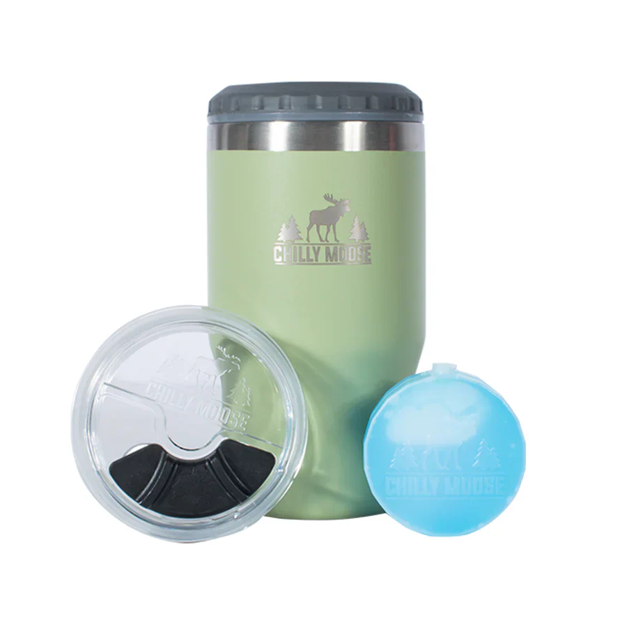 CHILLY MOOSE BRENT 5-IN-1 INSULATOR &amp; TUMBLER 410ML SAGE