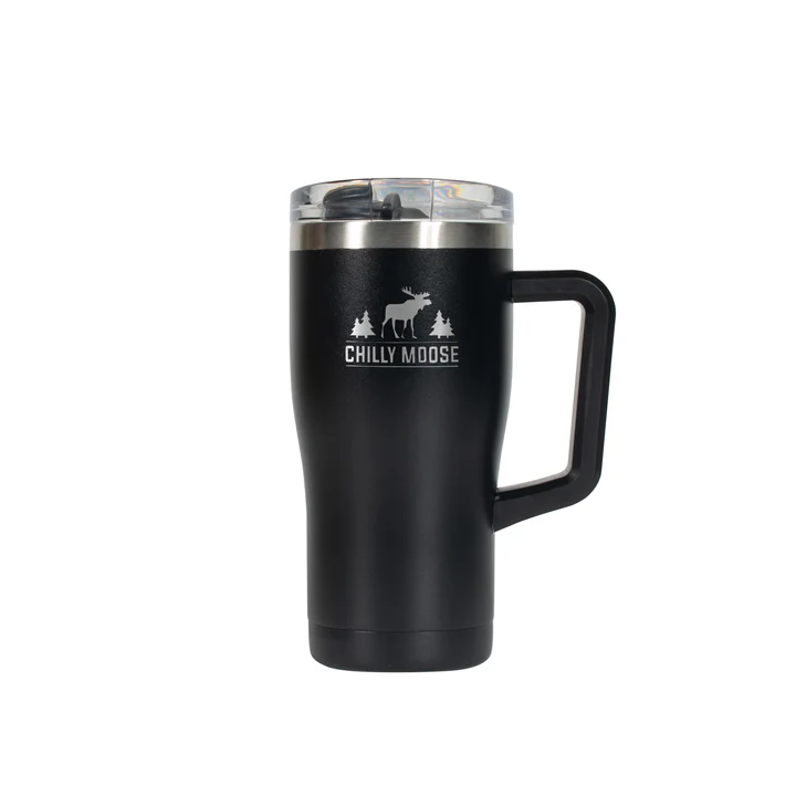 CHILLY MOOSE LAURENTIAN TUMBLER W HANDLE 580ML MIDNIGHT BLACK