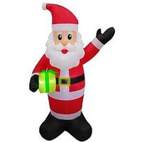 HOLIDAY INFLATABLE SANTA CLAUS W GIFT & LED 6FT