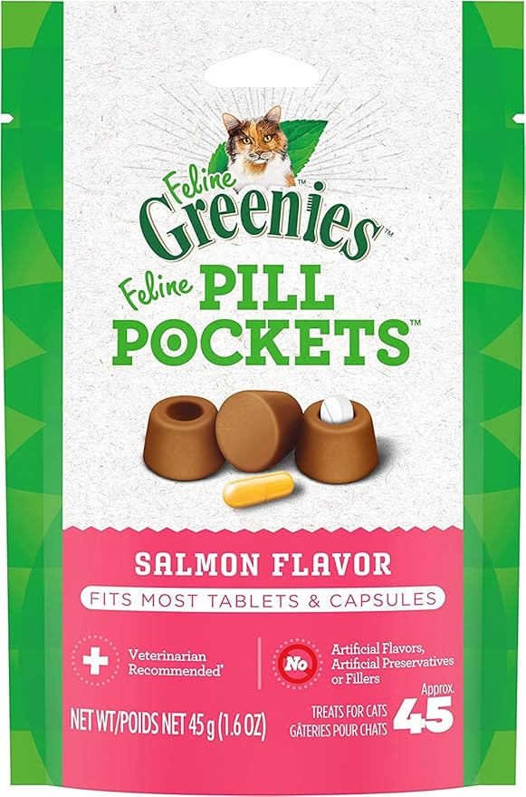GREENIES FELINE PILL POCKET SALMON 1.6OZ