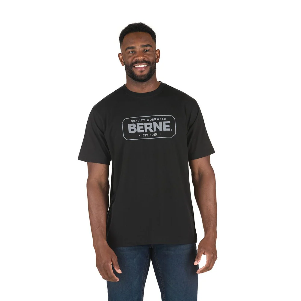 BERNE MENS SHORT SLEEVE GRAPHIC TEE BLACK (M)