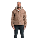 BERNE MENS WASHED SHERPA LINED HOODED JACKET DRIFTWOOD (M)