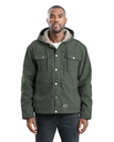 BERNE MENS WASHED SHERPA LINED HOODED JACKET MOSS (XL)