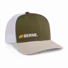 BERNE OFFSET LOGO MESH-BACK CAP CEDAR HEATHER BERNE + BEAR (OS)