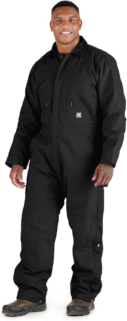 BERNE MENS HERITAGE DUCK INSULATED COVERALL BLACK (XL)