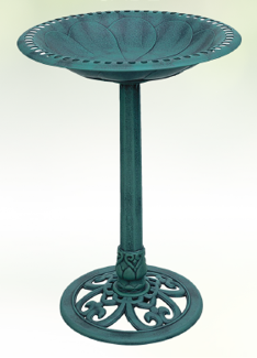 ARMSTRONG BIRD BATH ELEGANT JADE POLY RESIN