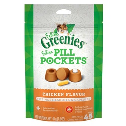 [10040136] GREENIES FELINE PILL POCKETS CHICKEN 1.6OZ