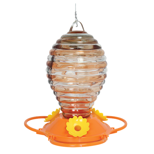 [10049134] DV - PINEBUSH ORIOLE GLASS W/ PAINTED RINGS FEEDER