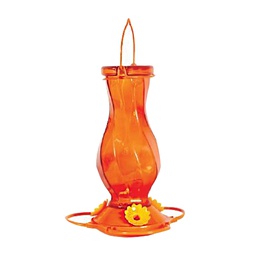 [166-880451] PINEBUSH ORIOLE GLASS ORANGE TWIST BOTTLE FEEDER
