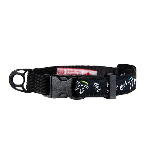 [10076372] DMB - RC PETS KITTY BREAKAWAY COLLAR DOODLE CATS BLACK