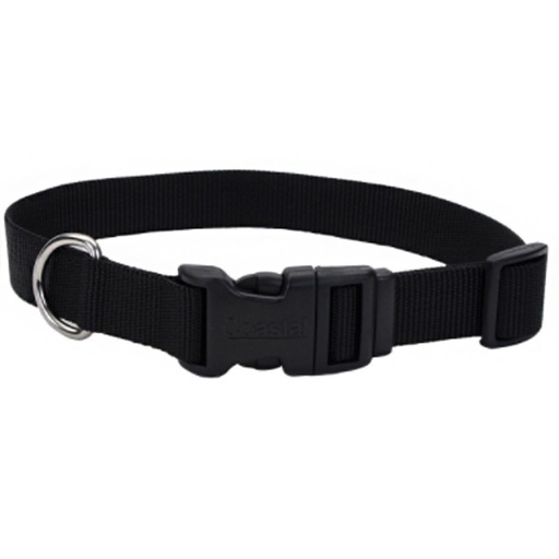 [10080780] COASTAL ADJUSTABLE DOG COLLAR PLASTIC BUCKLE BLACK 3/8"X8-12"