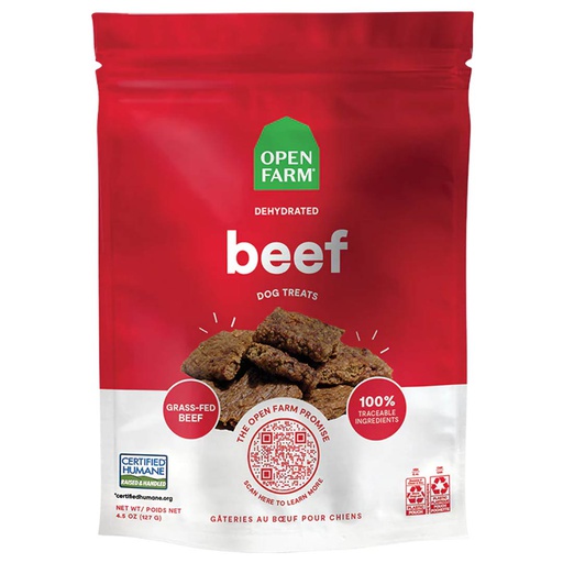 [10084646] OPEN FARM DOG DEHYDRATED BEEF TREAT 4.5OZ