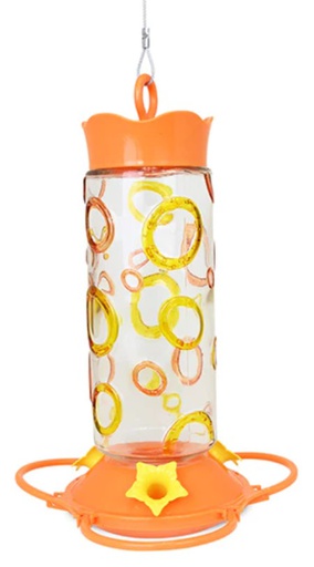 [10085430] DV - PINEBUSH ORIOLE GLASS W/ COLOURED RINGS FEEDER