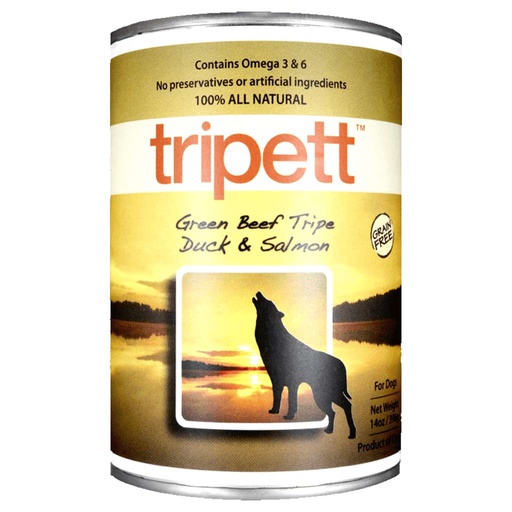 [10086560] TRIPETT DOG GREEN BEEF TRIPE WITH DUCK & SALMON 14OZ