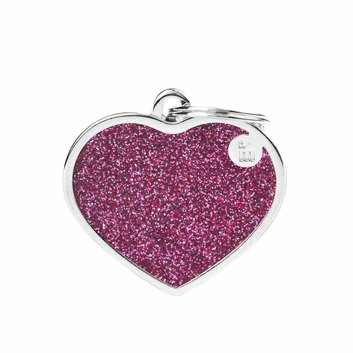 [10090074] DR - MY FAMILY GLITTER HEART PINK L