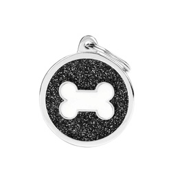 [10090150] MY FAMILY GLITTER CIRCLE BONE BLACK