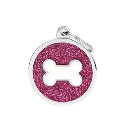 [10090154] MY FAMILY GLITTER CIRCLE BONE PINK