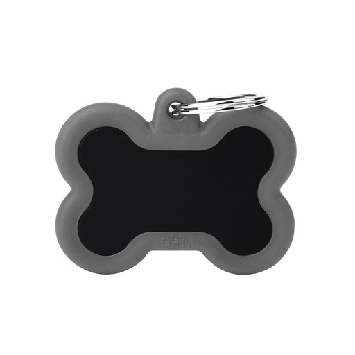 [10090178] MY FAMILY HUSHTAG BONE BLACK & GREY L