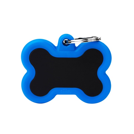 [10090182] MY FAMILY HUSHTAG BONE BLACK & BLUE L