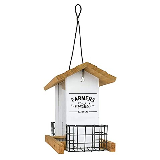 [10090630] WILD WINGS FARMHOUSE HOPPER FEEDER W/ SUET CAGES 3QT
