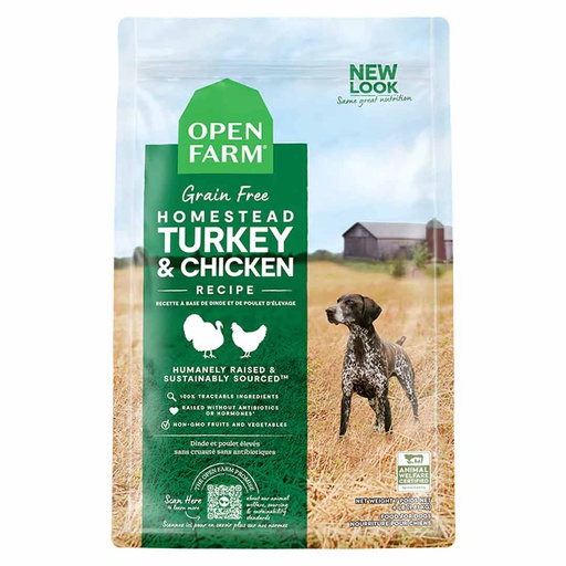 [10091292] OPEN FARM DOG HOMESTEAD TURKEY & CHICKEN 22LB