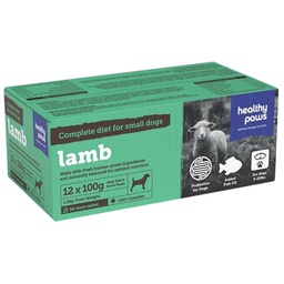[136-101035] HEALTHY PAWS DOG COMPLETE SM DOG DINNER LAMB 12 X 100G
