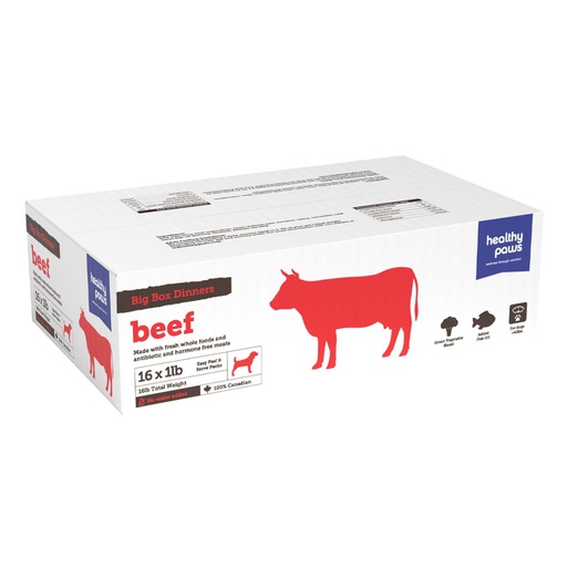 [10091366] HEALTHY PAWS DOG BIG BOX DINNER BEEF & VEG 16 X 1LB