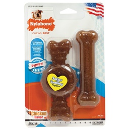 [10091582] NYLABONE PUPPY 2PK CHEW/RING BONE WOLF