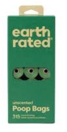 [10091618] EARTH RATED UNSCENTED POOP BAGS 315CT