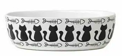 [10091704] PETRAGEOUS KITTY & FISH BONE OVAL LIGHT TAUPE/BLACK 7"