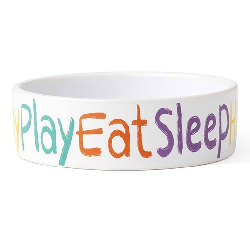[10091710] DMB - PETRAGEOUS CRAYON PUP SHALLOW BOWL WHITE 5"