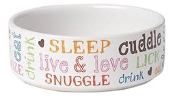 [10091712] PETRAGEOUS DOODLE PET BOWL WHITE 5&quot;