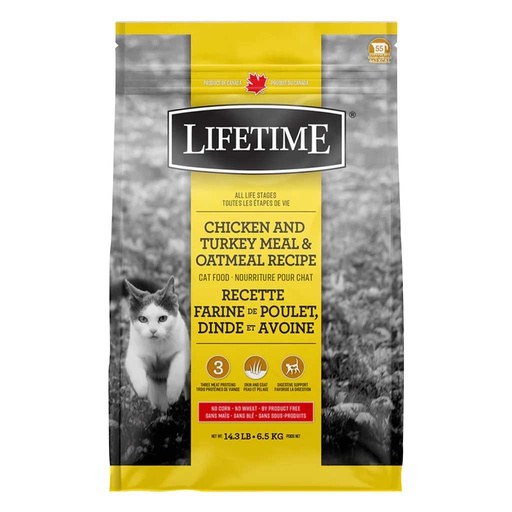 [10091804] LIFETIME CAT ALL LIFE STAGES CHICKEN TURKEY & OATMEAL 14.3LB