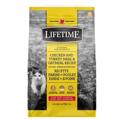 [10091806] LIFETIME CAT ALL LIFE STAGES CHICKEN TURKEY & OATMEAL 5LB