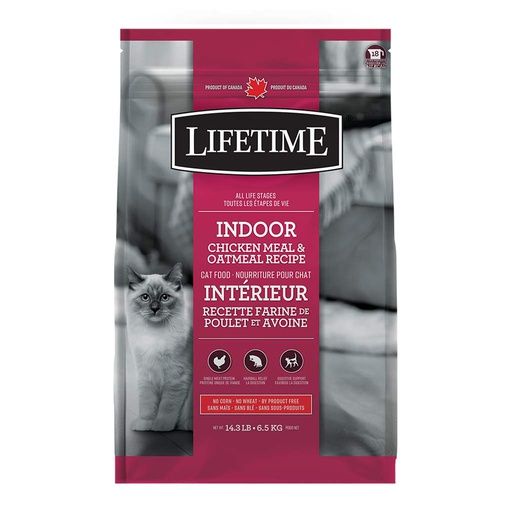 [10091810] LIFETIME CAT ALL LIFE STAGES INDOOR CHICKEN & OATMEAL 5LB