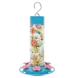 [10092112] DMB - NATURE'S WAY HUMMINGBIRD GLASS FEEDER CHARMING PEONY 20OZ