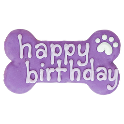 [10092252] BOSCO AND ROXY'S VIOLET HAPPY BIRTHDAY BONE 6&quot;