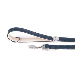 [10092962] MY FAMILY HERMITAGE LEASH LEATHER BLUE &amp; CREAM S