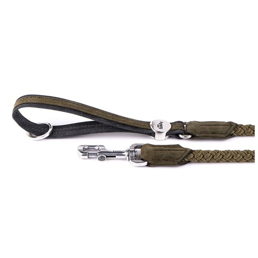 [10092976] MY FAMILY LONDON ROPE LEASH FAUX LEATHER GRN & BLK L