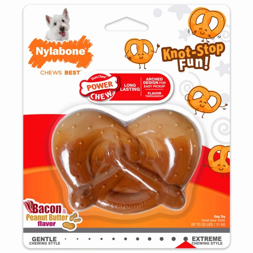 [10093754] NYLABONE POWER CHEW PRETZEL BACON PEANUT BUTTER REGULAR