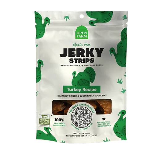 [10094142] OPEN FARM DOG GF JERKY STRIPS TURKEY 5.6OZ