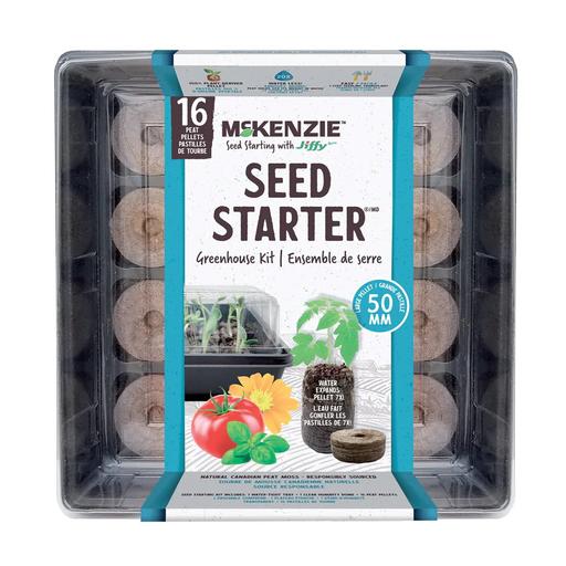 [10095008] MCKENZIE SEED STARTER GREENHOUSE KIT FOR TOMATO & VEG 16x50MM (16 CELL)