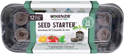 [10095012] MCKENZIE SEED STARTER GREENHOUSE WINDOW KIT 12x36MM (12 CELL)