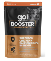 [10095208] GO DOG BOOSTER IMMUNE HEALTH SHRDDED CHICKEN &amp; SALMON IN BROTH