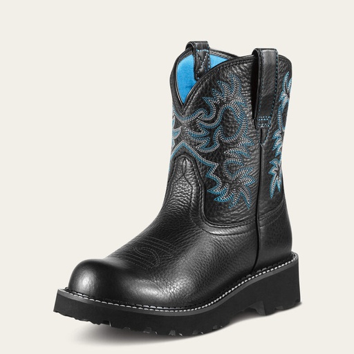 [10098088] ARIAT WOMENS WESTERN BOOT FATBABY II BLK DEERTAN 7