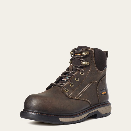 [10098108] ARIAT WOMENS WORK BOOT RIVETER 6" CSA COMP. TOE H2O DARK BRWN 7